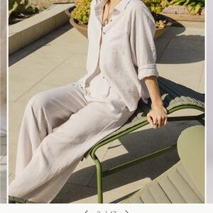 Thread & Supply Linen style palazzo pants with pockets, size XL